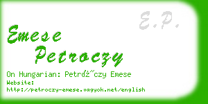 emese petroczy business card